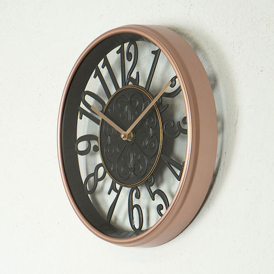 Wall Clock Plastic Black Ø30cm