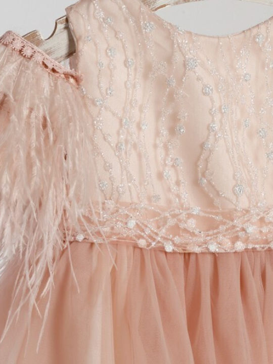 Lollipop Orange Baptism Dress made of Tulle