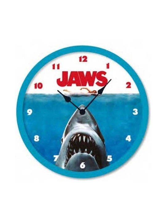 Pyramid International Jaws Rising Wall Clock Plastic Blue Ø25cm