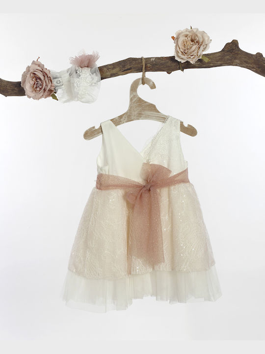 Lollipop Celebrations Ivor - Sapio Milo Baptism Clothing Set with Dress , Hair Accessories & Cardigan made of Lace 3pcs