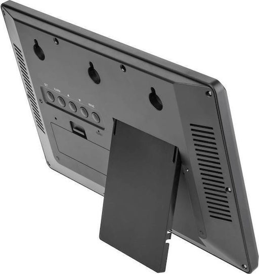 TFA Стенен часовник Дигитален Пластмаса Черен 36x23.5см