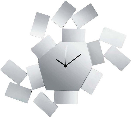 Alessi La Stanza Dello Scirocco Ρολόι Τοίχου Μεταλλικό Ασημί 46x33.5cm Alessi La Stanza Dello Scirocco Ρολόι Τοίχου Μεταλλικό Ασημί 46x33.5cm