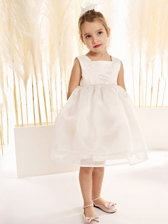 Baby Bloom White Baptism Dress made of Tulle