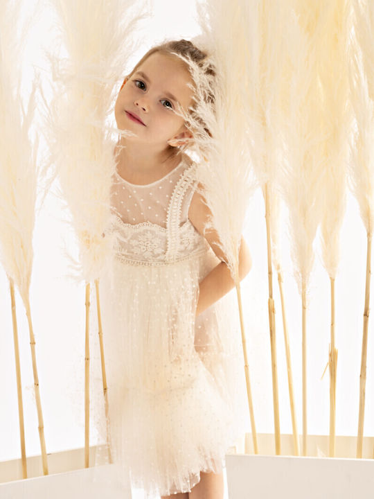 Baby Bloom White Baptism Dress made of Tulle