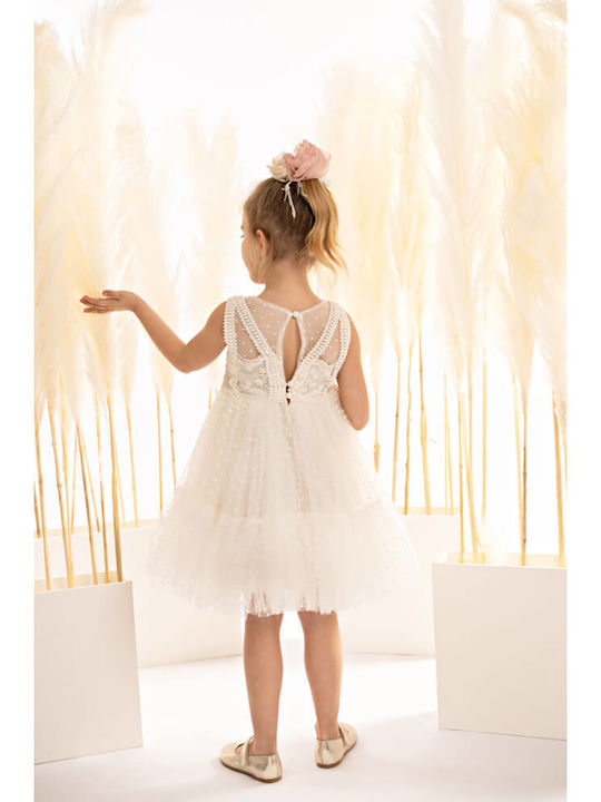 Baby Bloom White Baptism Dress made of Tulle