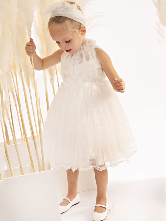 Baby Bloom White Baptism Dress made of Tulle
