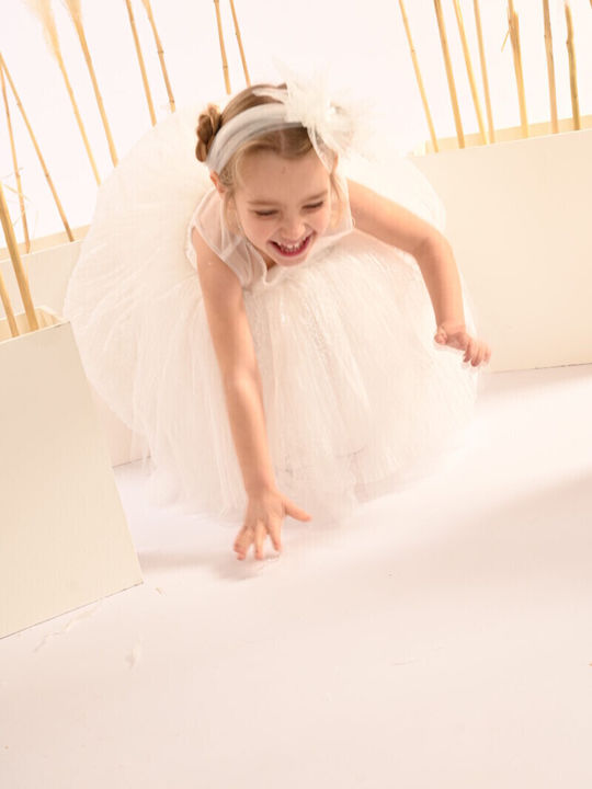 Baby Bloom White Baptism Dress made of Tulle