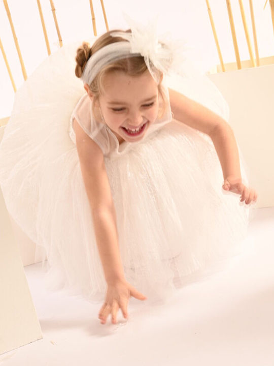 Baby Bloom White Baptism Dress made of Tulle