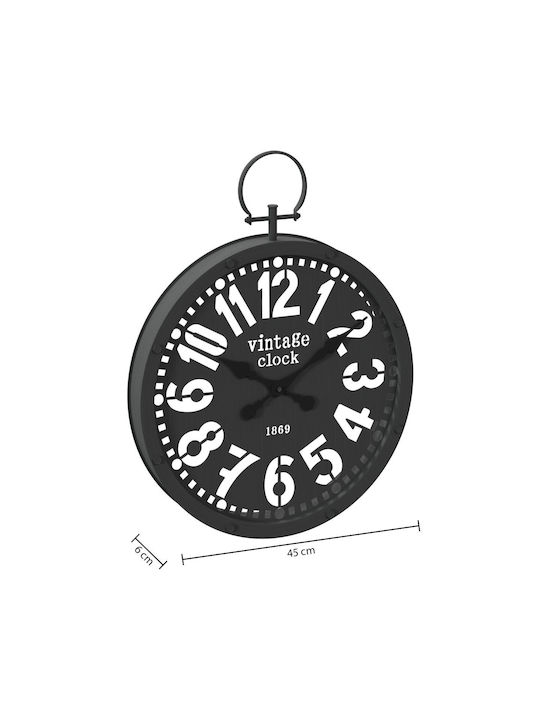 Atmosphera Antique Wall Clock Metallic Black Ø45cm