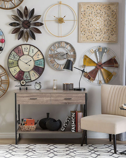 Beliani Wall Clock Gold Ø50cm