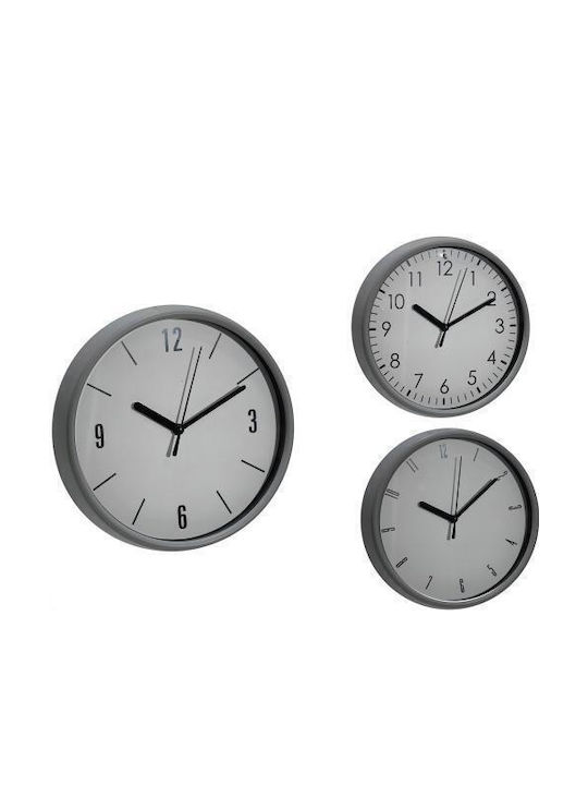 Ρολόι Τοίχου Artelibre Γκρι Πλαστικό Φ20cm 3 Σχέδια 8015361447137