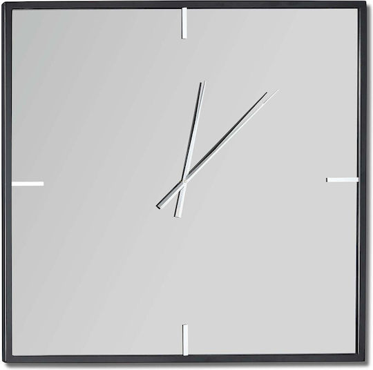 Ploumatos Wanduhr Spiegel Schwarz 110x110cm
