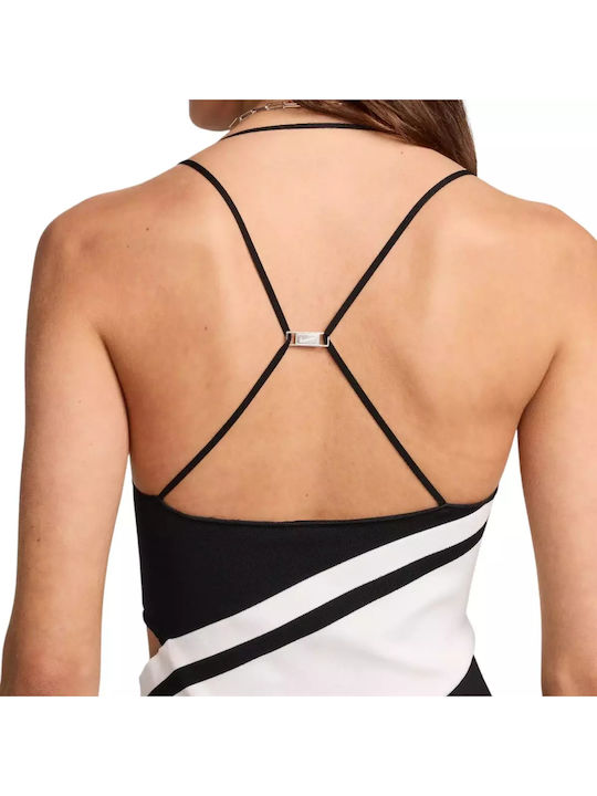 Sportswear Summer Maxi Knitted Dress with Tearing Black White