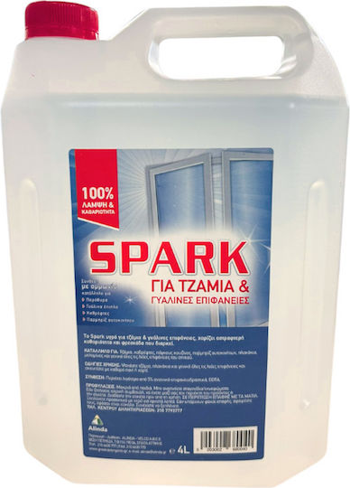 Spark Επαγγελματικό Καθαριστικό Υγρό Τζαμιών Λευκό 4lt