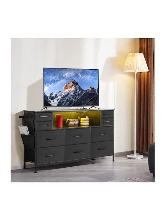 Μπουφές από Μέταλλο με Συρτάρια Μαύρο 120x30x72cm