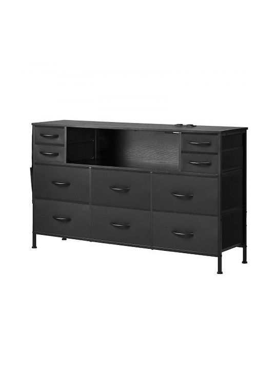Μπουφές από Μέταλλο με Συρτάρια Μαύρο 120x30x72cm