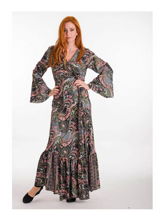 Midi Dress Wrap with Ruffles