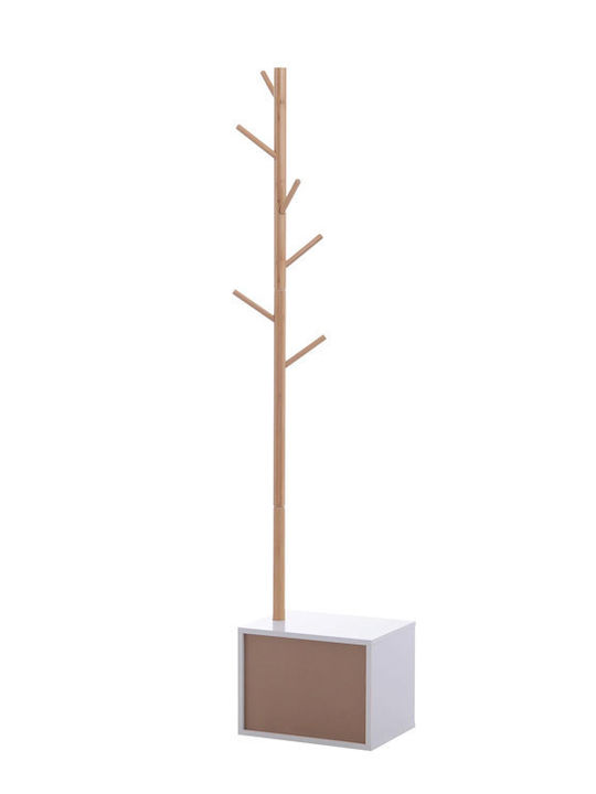 HomCom Καλόγερος Ξύλινος Καφέ 40x30x180cm