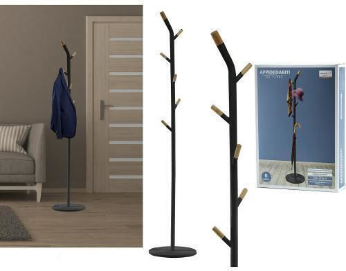 ArteLibre Dior Freistehender Kleiderständer Metallisch Black 175cm