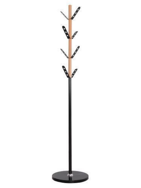HomeMarkt Billy Καλόγερος Ξύλινος Οξιά / Μαύρος 37x37x180cm