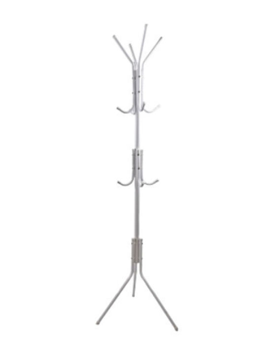 Sidirela Καλόγερος Μεταλλικός Λευκός 31x31x170cm