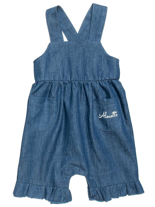 Kids Clothing Set with Dungarees Summer 3 Pieces Navy Blue