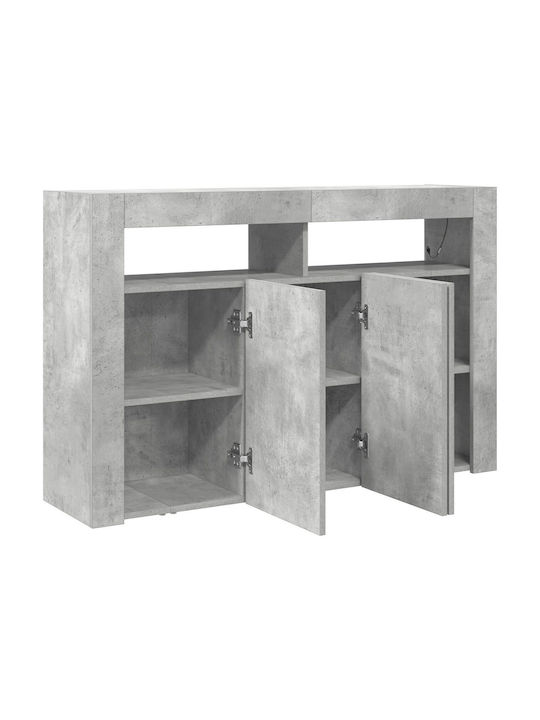 Μπουφές Ξύλινος με Συρτάρια Γκρι 116x30x75cm