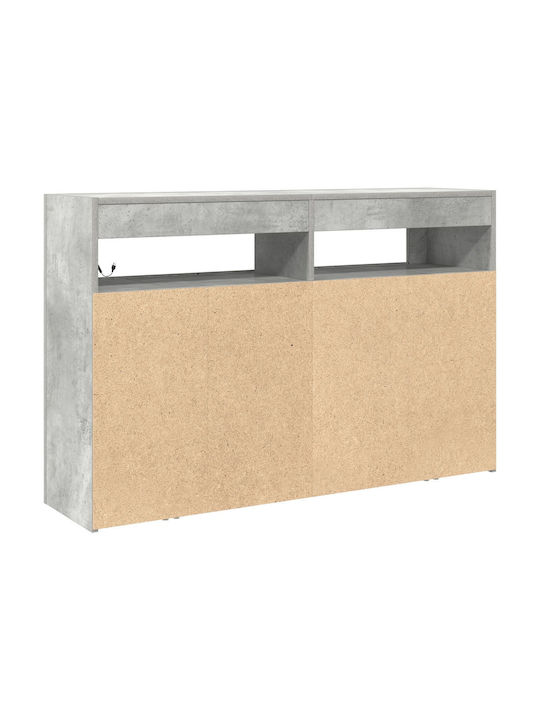 Μπουφές Ξύλινος με Συρτάρια Γκρι 116x30x75cm