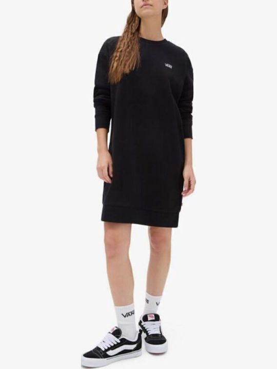 Flying V Mini Sportliches Damenkleid Langärmelig Schwarz