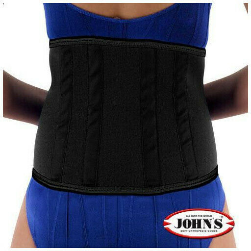 Johns 120112 Back Brace For Pain Relief Neoprene with Stays Height 24cm in Black Color