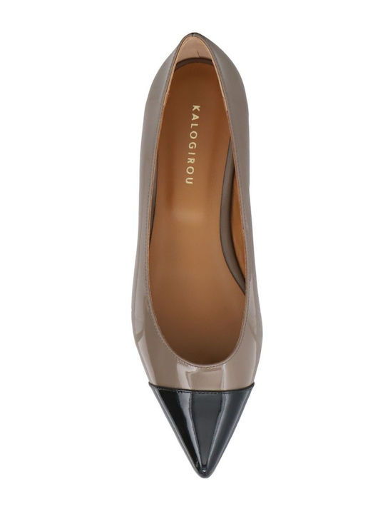 Patent Leather TAUPE Low Heels