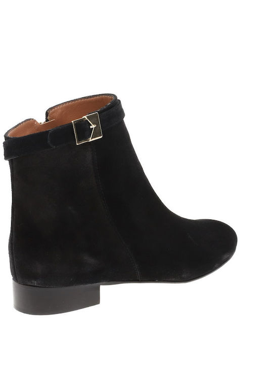 Wildleder Stiefeletten Damen Schwarz