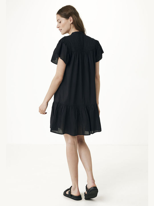 Sommer Mini Damenkleid mit Rüschen Schwarze