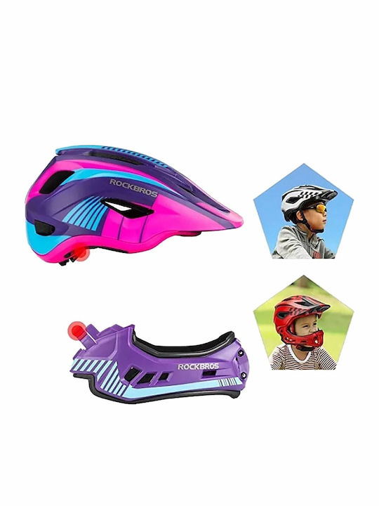Rockbros Tt-32sbpp-m Bicycle Helmet Purple-pink Kids Size M