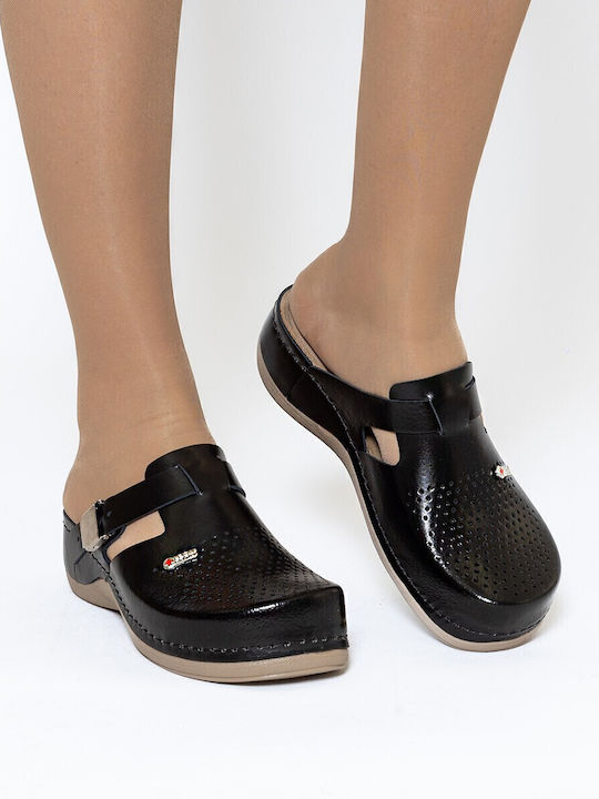 Leon Med 700 Din piele Anatomici Saboti Negre