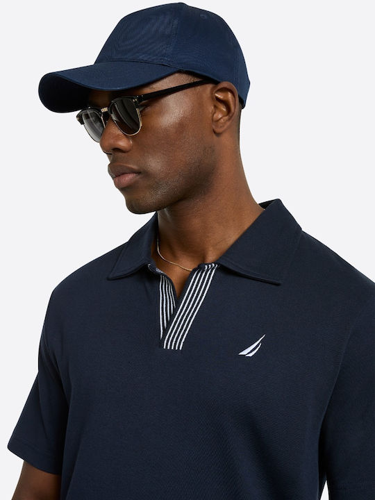 Polo Kurzarm Bluse Dunkelblau