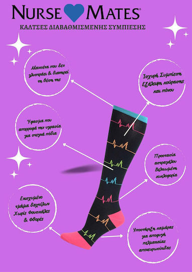 Nurse Mates Calf High Graduated Compression Socks 12-14 mmHg
