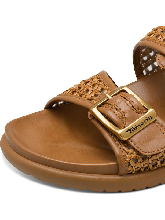 Flache Sandalen für Damen Anatomisch in Tabac Braun Farbe