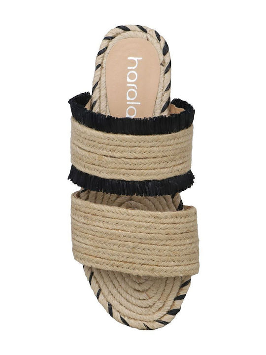 Leather Women's Flat Sandals in Ecru Color