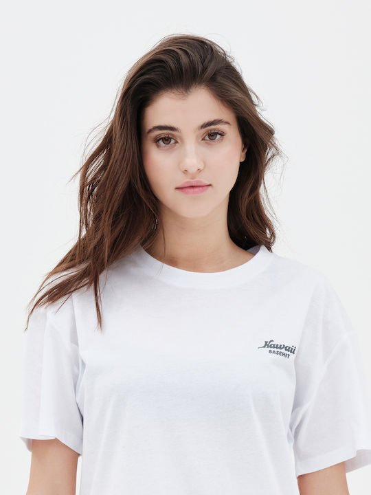 Καλοκαιρινό Mini T-shirt Φόρεμα Λευκό