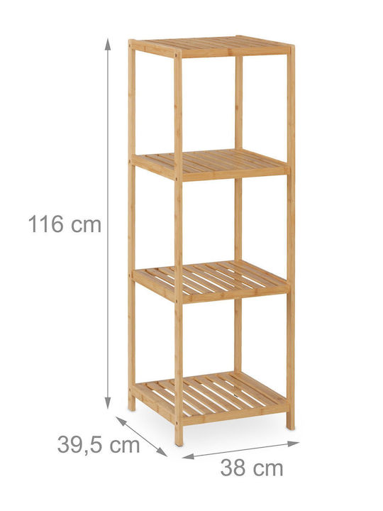 Relaxdays Rafturi de baie Raft Baie Bambus 116.5x38x39.5cm Maro