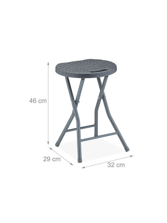 Gartenhocker Außenbereich Rattan Grau 2 Stück 46x32x29cm
