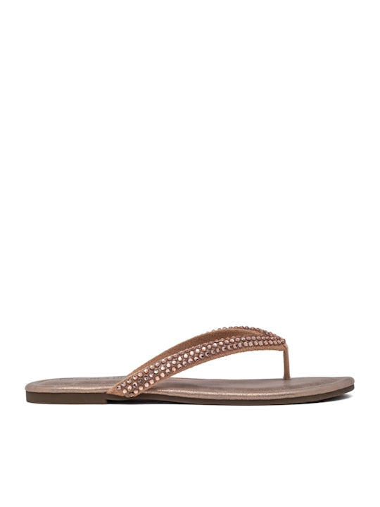 Flache Sandalen für Damen in Gold Farbe