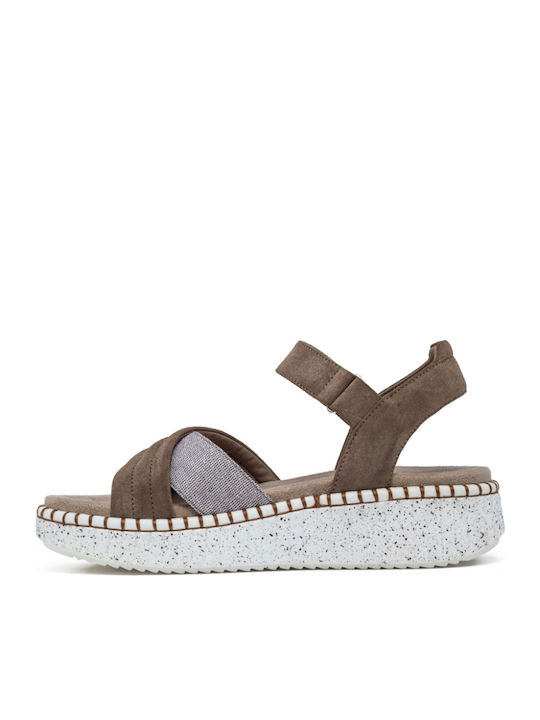 Flache Sandalen für Damen Flatforms in Grün Farbe