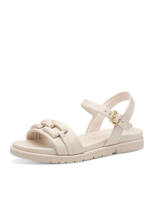 Women's Flat Sandals in Ecru Color