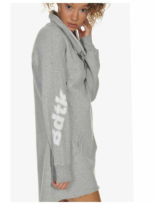 Rochie Mini Sport Mânecă Lungă Cu Glugă Gri