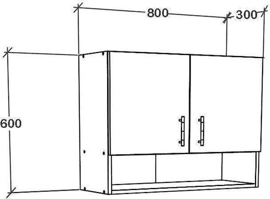 Επιδαπέδιο Ντουλάπι White 80x30x60εκ.