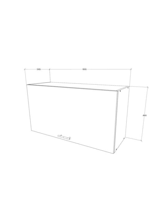 Schrank Wand White 90x34x48cm