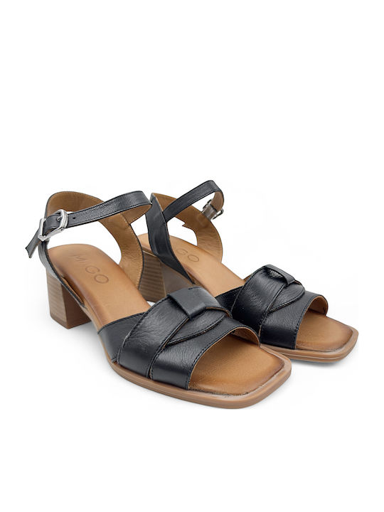 Din piele Sandale Negre