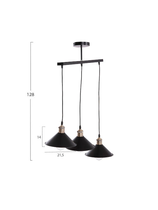 HomeMarkt Bell Pendant Light Black Bell with Socket E27 21x21cm
